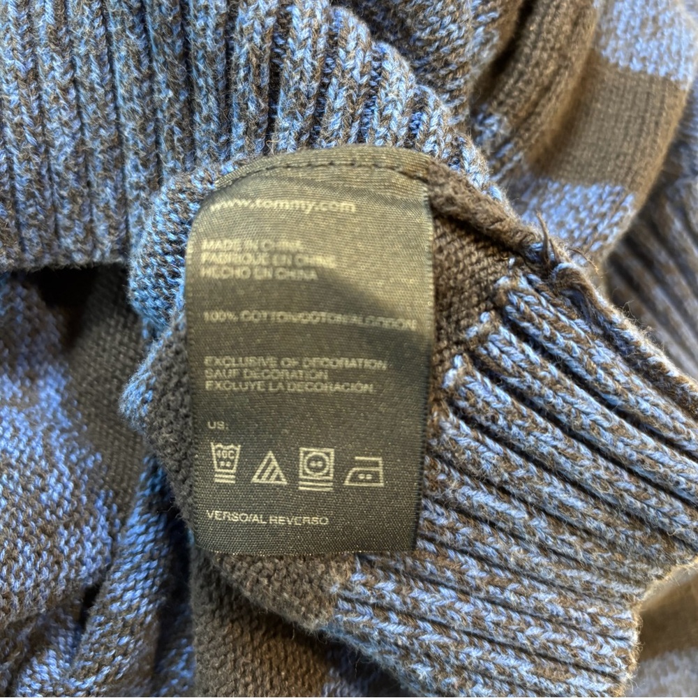 Tommy Hilfiger Blue and Black Zip-Up Sweater Boys 7 100% cotton.‎ Preppy - Picture 7 of 7